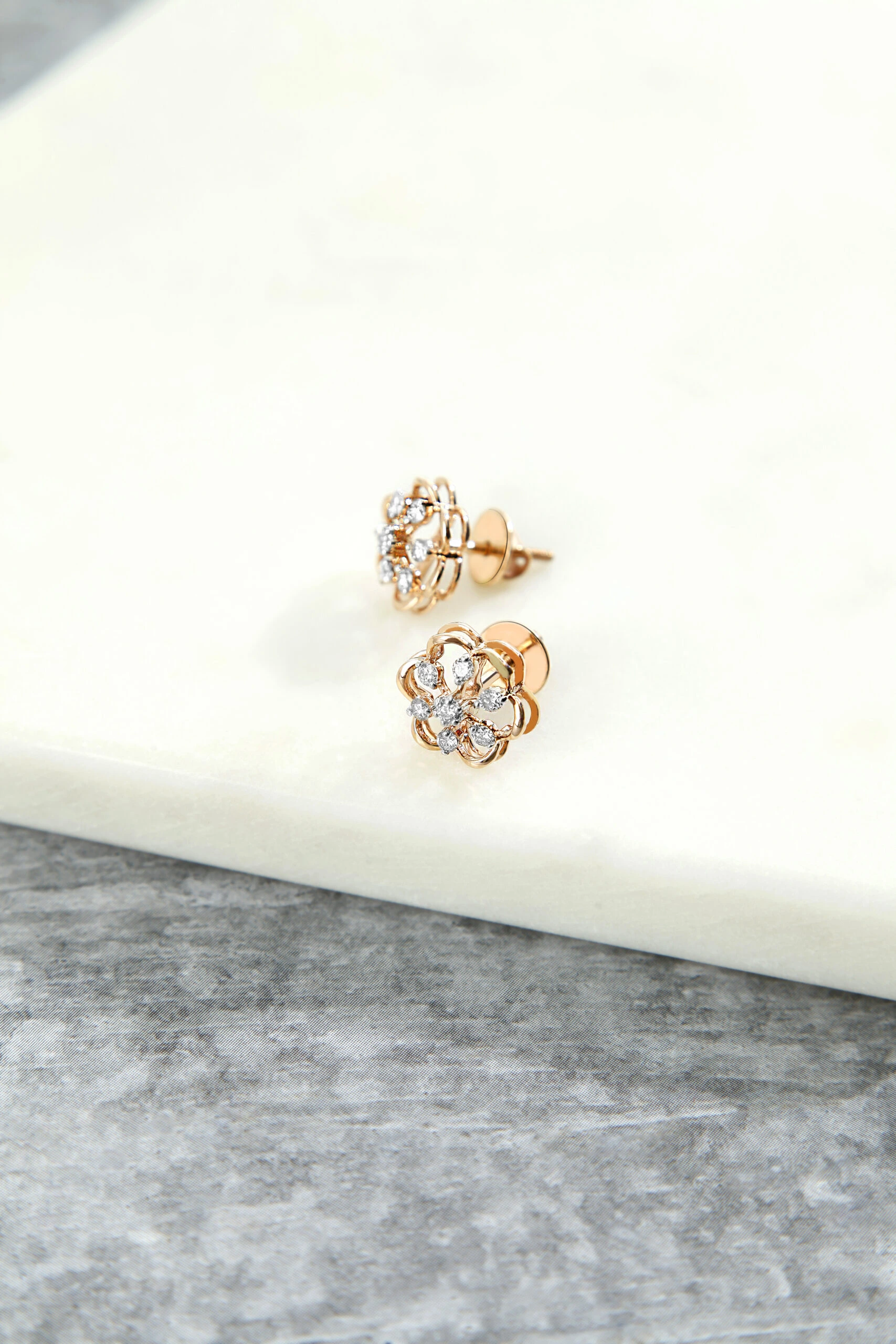 Buy ZINU Rose Gold Flower Shape Earrings for Women/Girls | Zirconia Stud  Ear Earrings | Beautiful Fancy Tiny Ear tops| Best Gift for Women|Women  Earrings |Dangle Earings (030JEK) at Amazon.in