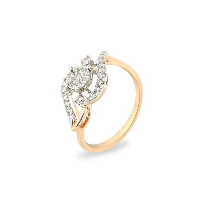 A gold diamond ring