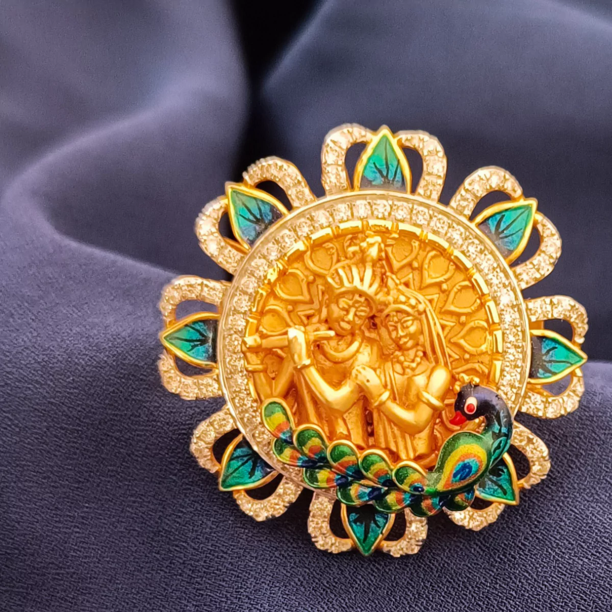 Incredible Lord Radha Krishna Nagas Bridal Kada Bracelet Temple Jewellery  New Concepts B24111
