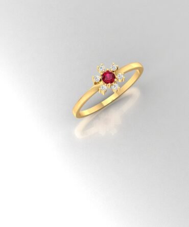 Scarlet Sparkle Diamond Band Ring